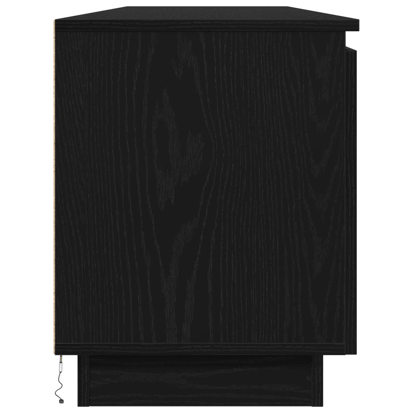 vidaXL TV Cabinet with LED Black Oak 180 x 38 x 49 cm Engineered Wood