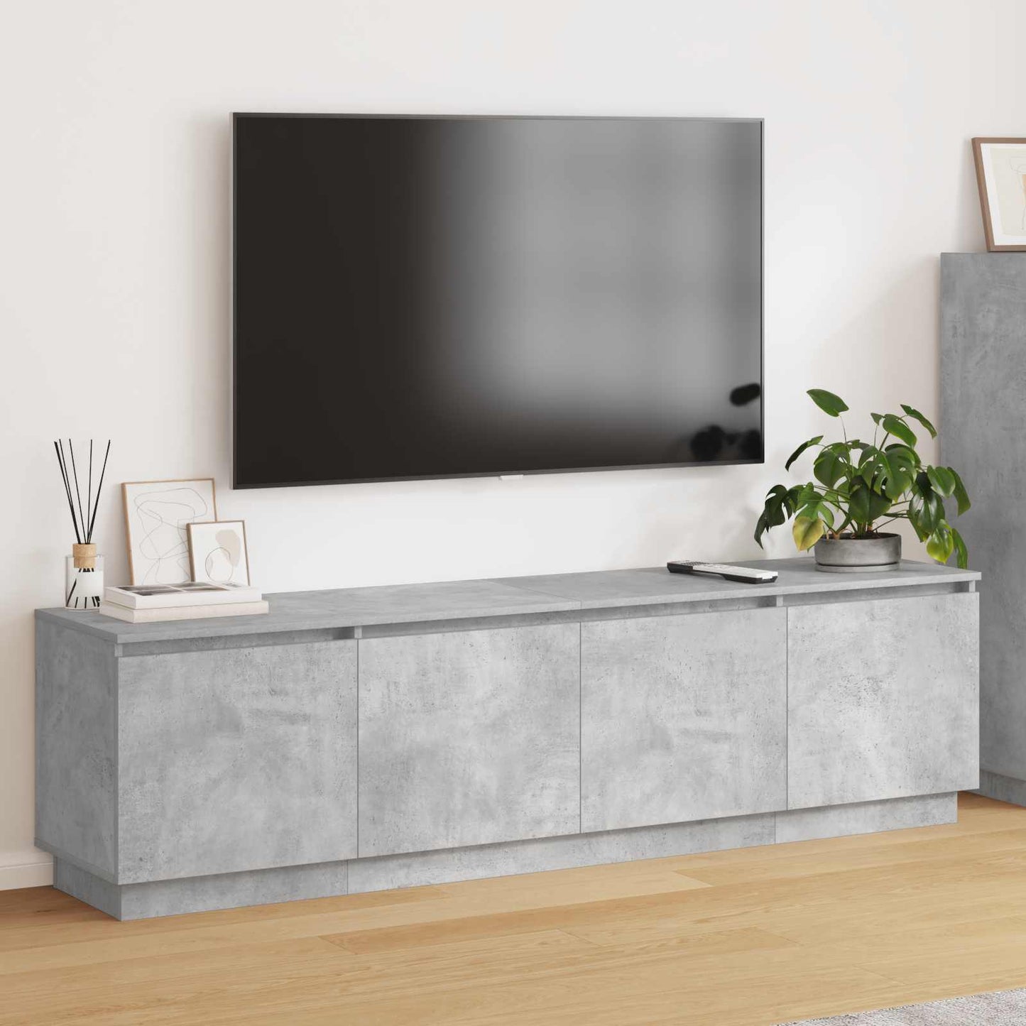 vidaXL TV Cabinet Concrete Grey 180 x 38 x 49 cm Engineered Wood
