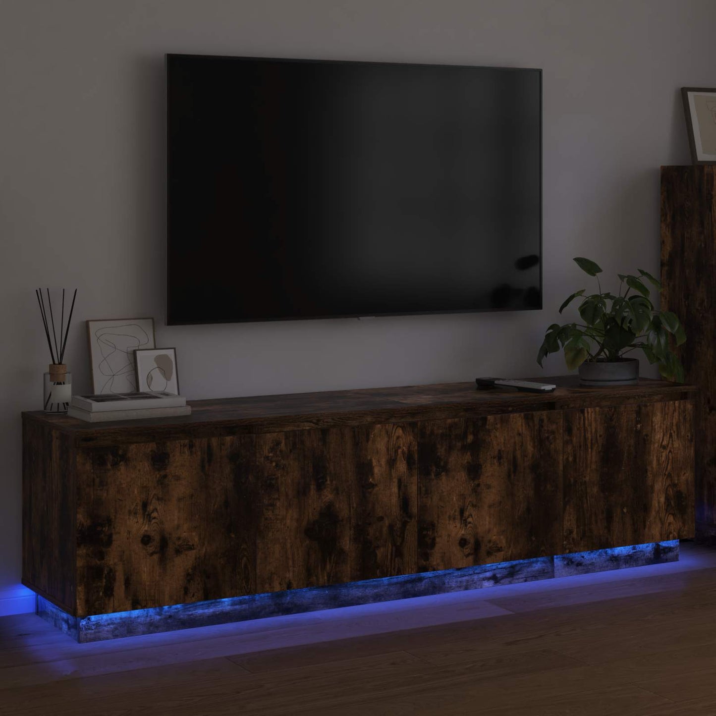 vidaXL TV Cabinet Smoked Oak 180 x 38 x 49 cm Engineered Wood