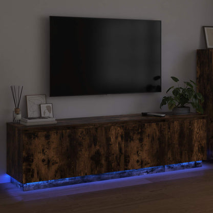 vidaXL TV Cabinet Smoked Oak 180 x 38 x 49 cm Engineered Wood