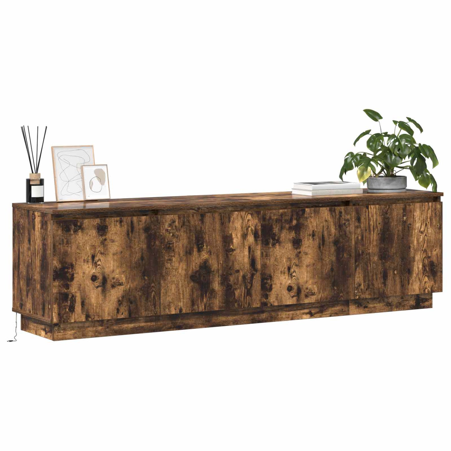 vidaXL TV Cabinet Smoked Oak 180 x 38 x 49 cm Engineered Wood