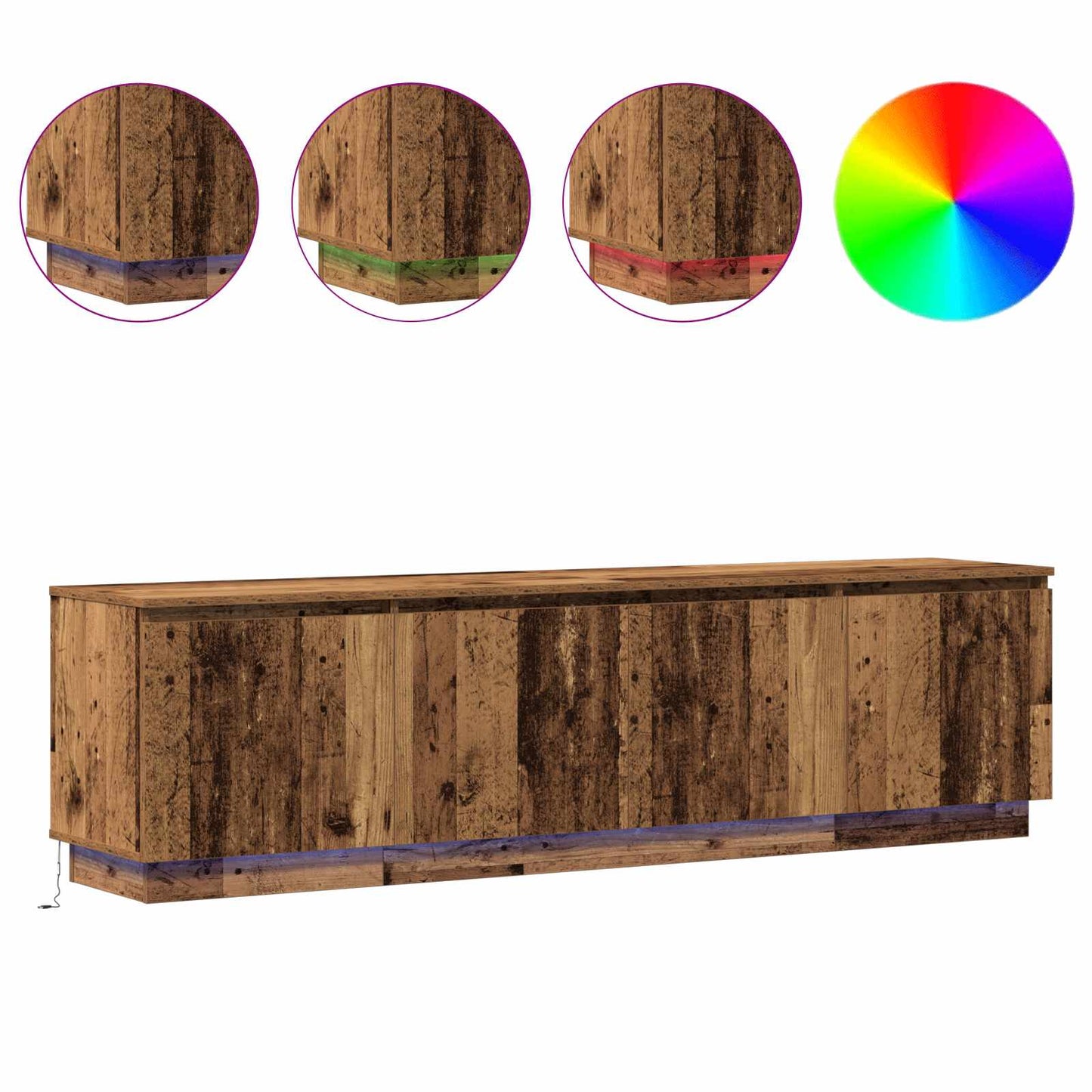 vidaXL TV Cabinet Old Wood 180 x 38 x 49 cm Engineered Wood