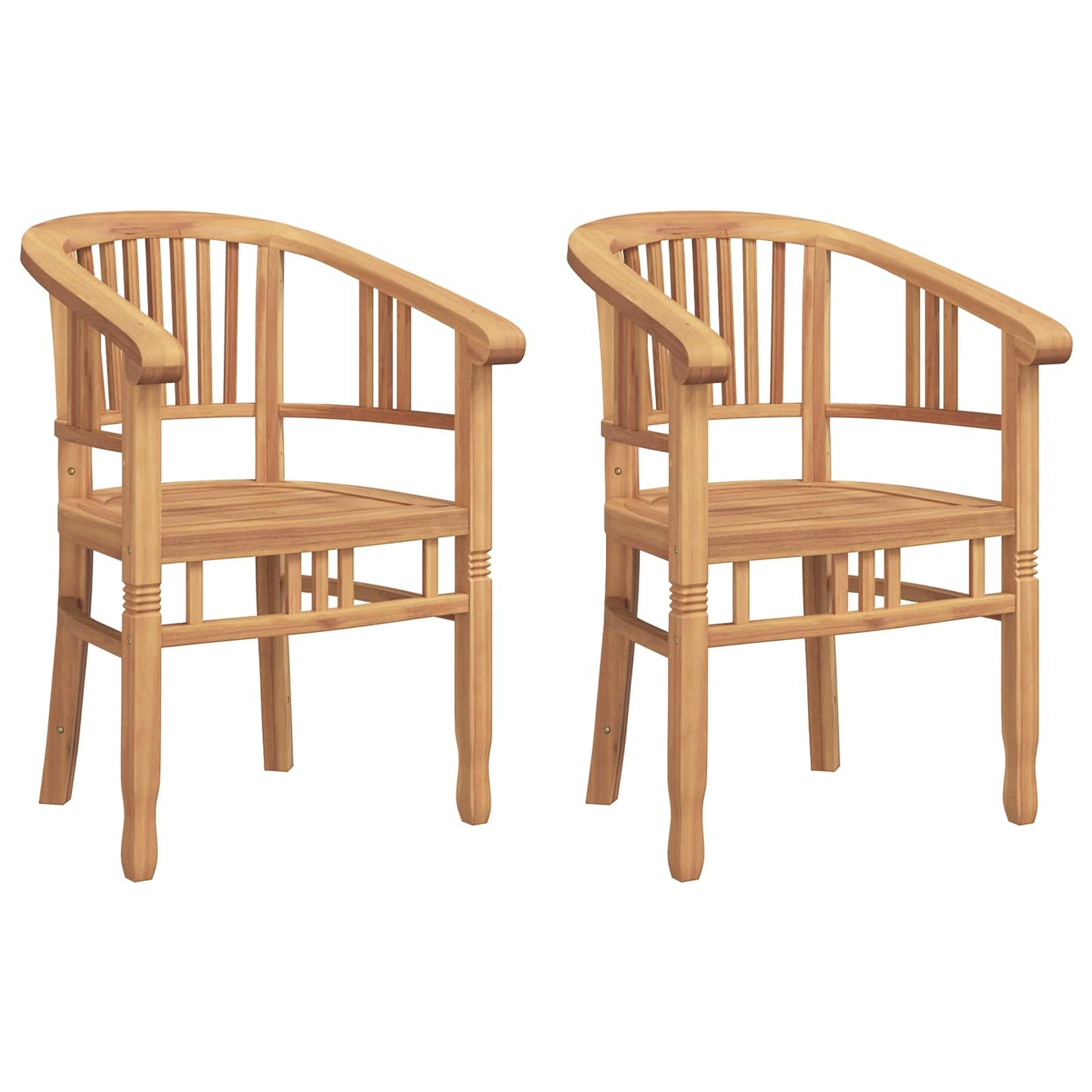vidaXL Chair 2 pcs Brown 63 x 58 x 89 cm Solid Teak Wood