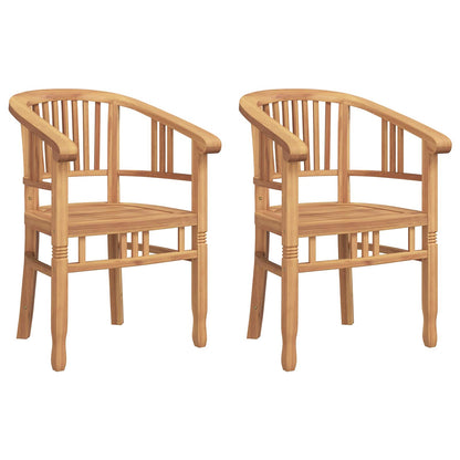 vidaXL Chair 2 pcs Brown 63 x 58 x 89 cm Solid Teak Wood
