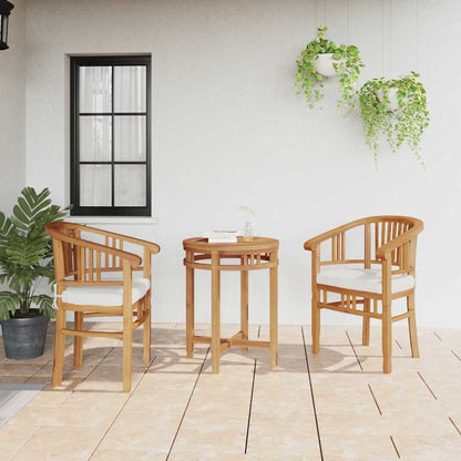 vidaXL Chair with Cushion 2 pcs Brown 63 x 58 x 89 cm Solid Teak Wood