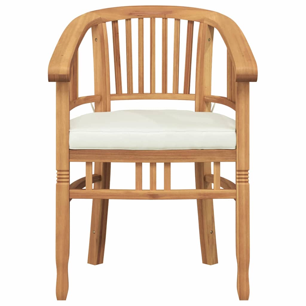 vidaXL Chair with Cushion 2 pcs Brown 63 x 58 x 89 cm Solid Teak Wood