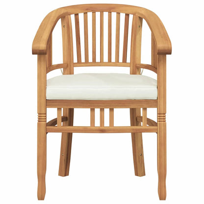 vidaXL Chair with Cushion 2 pcs Brown 63 x 58 x 89 cm Solid Teak Wood