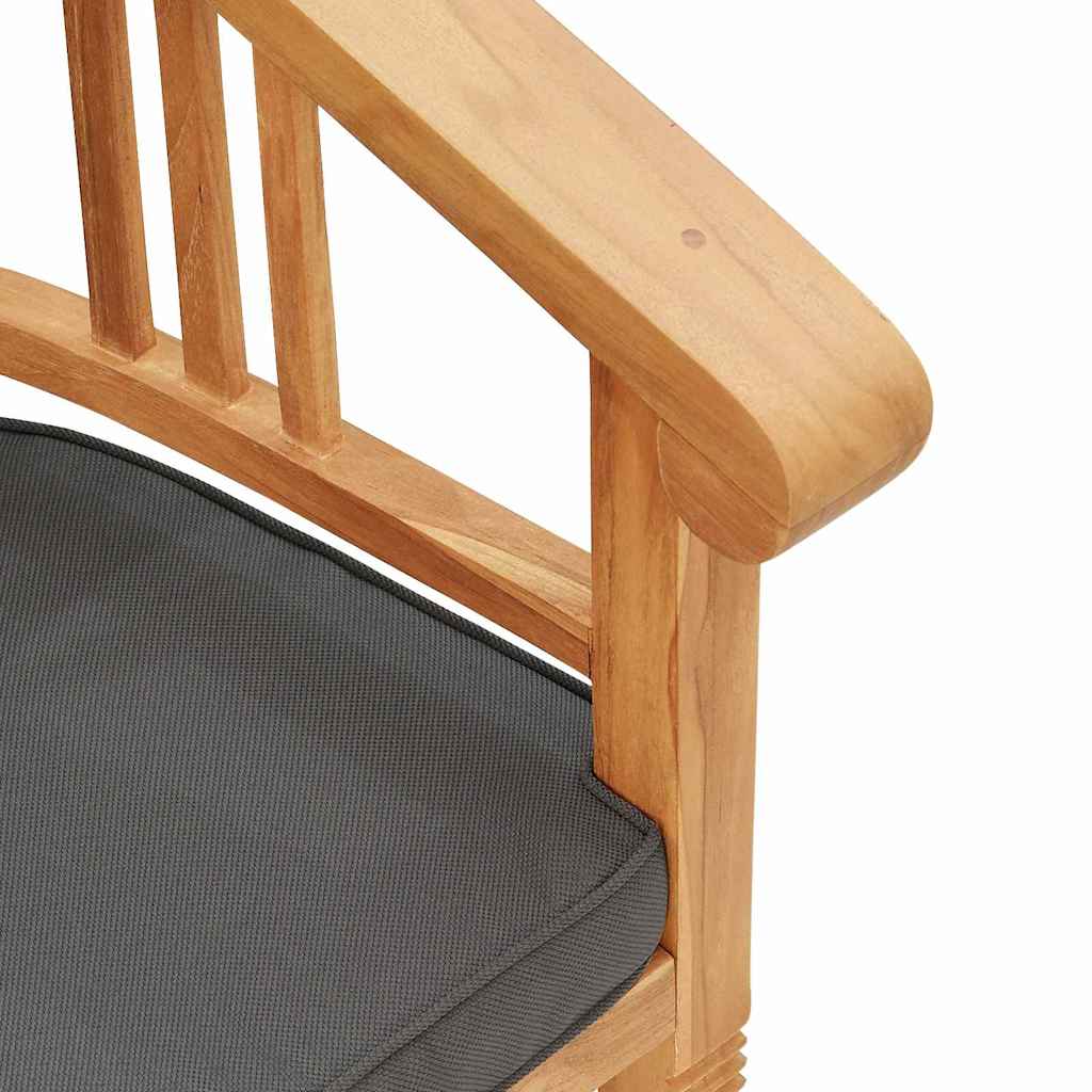 vidaXL Chair with Cushion 2 pcs Brown 63 x 58 x 89 cm Solid Teak Wood