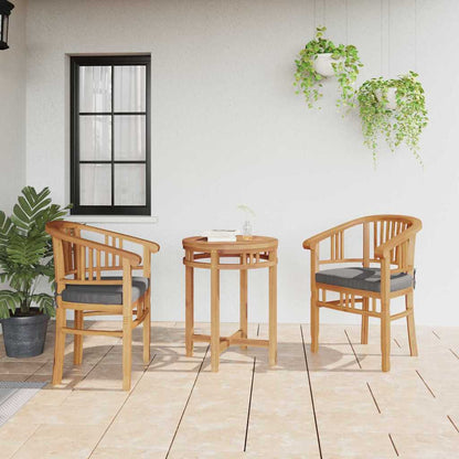 vidaXL Chair with Cushion 2 pcs Brown 63 x 58 x 89 cm Solid Teak Wood