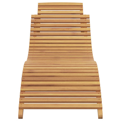 vidaXL Sun Lounger Brown 198 x 55 x 58.5 cm Solid Teak Wood
