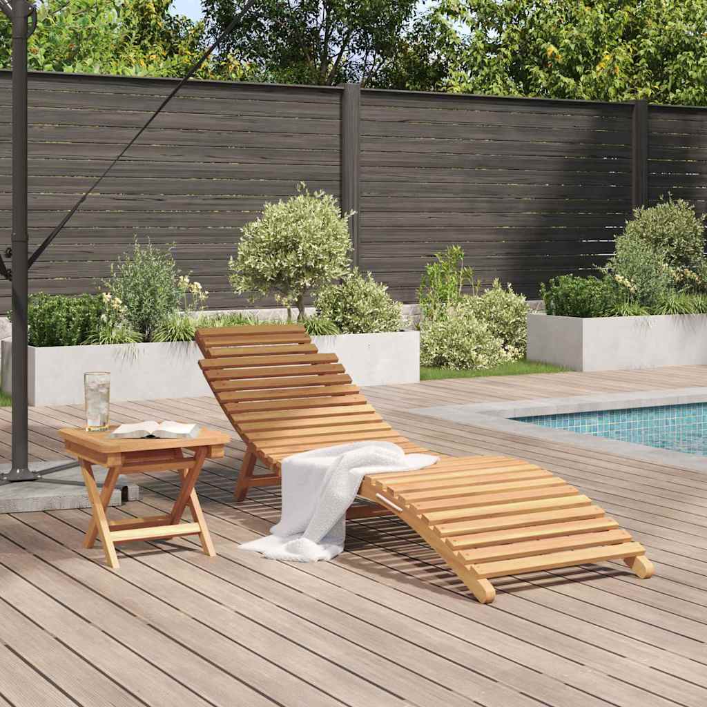 vidaXL Sun Lounger 2 pcs Brown 198 x 55 x 58.5 cm Solid Teak Wood