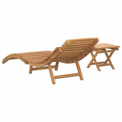 vidaXL Sun Lounger 2 pcs Brown 198 x 55 x 58.5 cm Solid Teak Wood