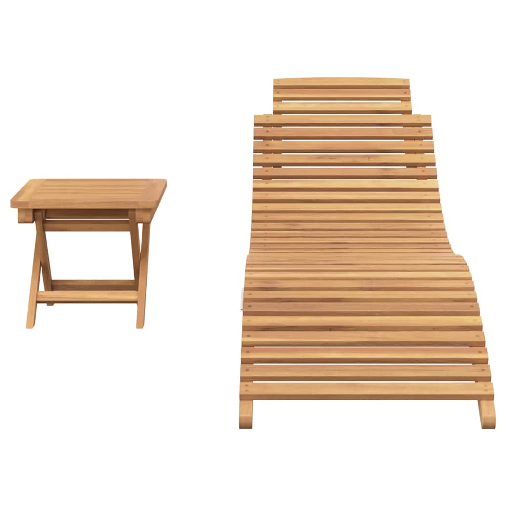 vidaXL Sun Lounger 2 pcs Brown 198 x 55 x 58.5 cm Solid Teak Wood