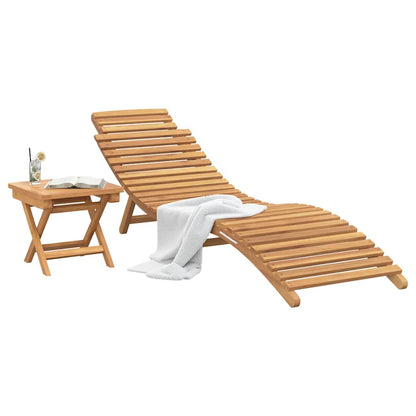 vidaXL Sun Lounger 2 pcs Brown 198 x 55 x 58.5 cm Solid Teak Wood