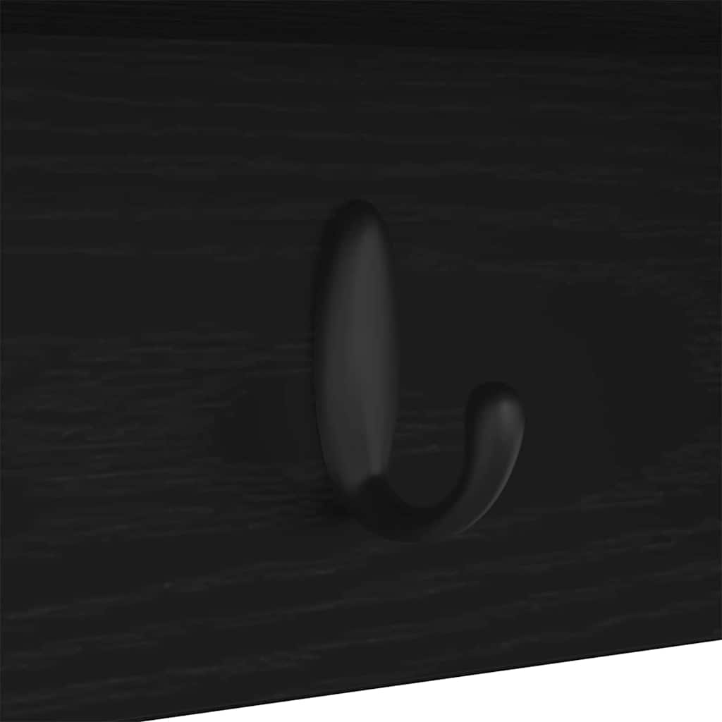 vidaXL Wall-Mounted Coat Rack with Shelf Black Oak 50 x 16 x 26 cm