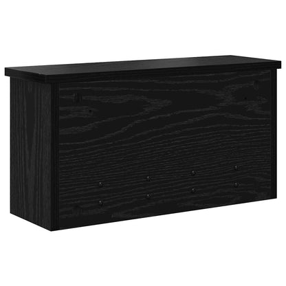 vidaXL Wall-Mounted Coat Rack with Shelf Black Oak 50 x 16 x 26 cm