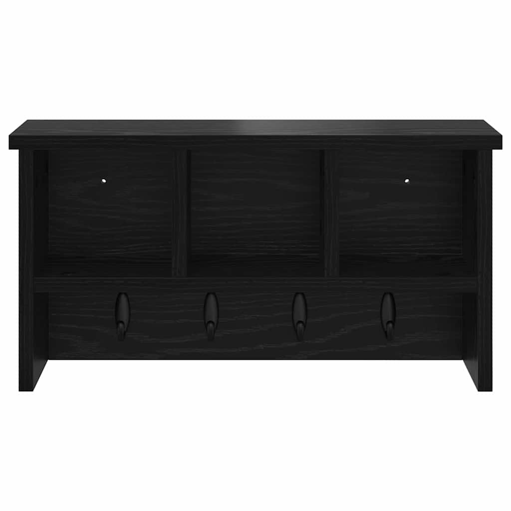 vidaXL Wall-Mounted Coat Rack with Shelf Black Oak 50 x 16 x 26 cm