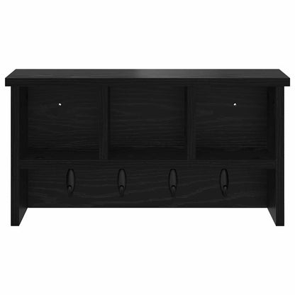 vidaXL Wall-Mounted Coat Rack with Shelf Black Oak 50 x 16 x 26 cm