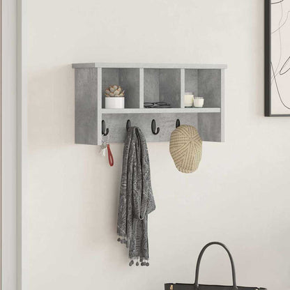 vidaXL Wall-Mounted Coat Rack with Shelf Concrete Grey 50 x 16 x 26 cm