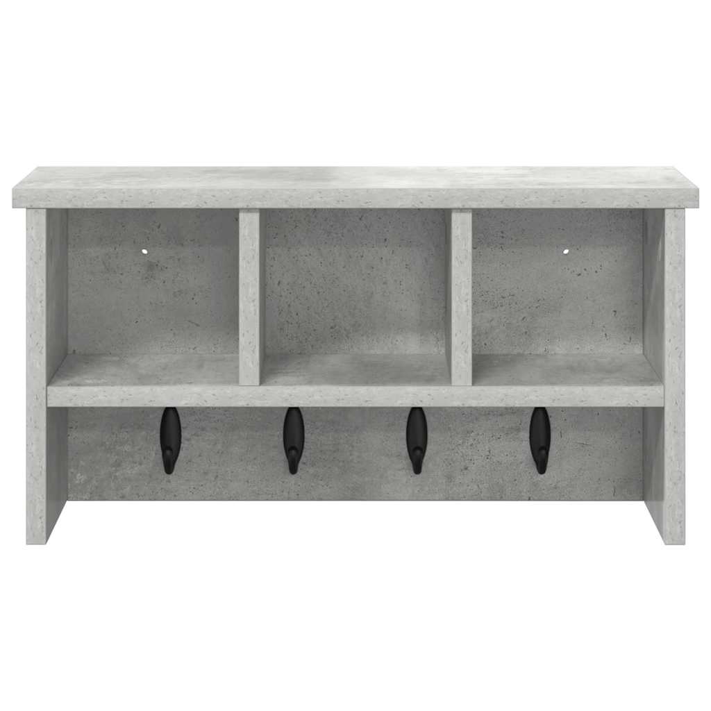 vidaXL Wall-Mounted Coat Rack with Shelf Concrete Grey 50 x 16 x 26 cm