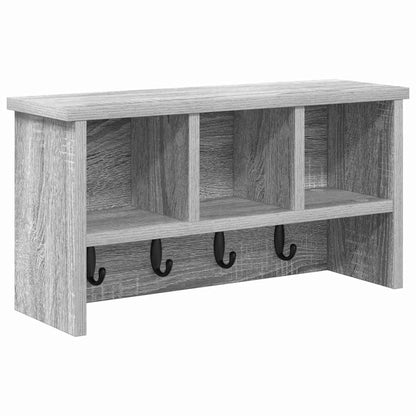 vidaXL Wall-Mounted Coat Rack with Shelf Grey Sonoma 50 x 16 x 26 cm