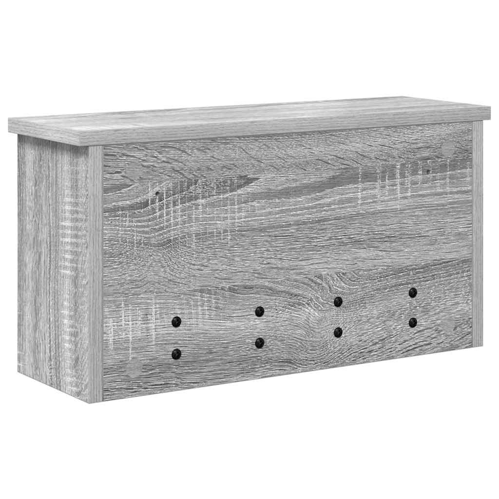 vidaXL Wall-Mounted Coat Rack with Shelf Grey Sonoma 50 x 16 x 26 cm