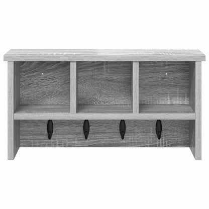 vidaXL Wall-Mounted Coat Rack with Shelf Grey Sonoma 50 x 16 x 26 cm