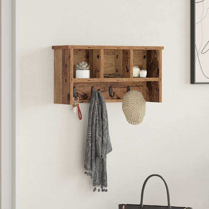 vidaXL Wall-Mounted Coat Rack Old Wood 50 x 16 x 26 cm Engineered wood