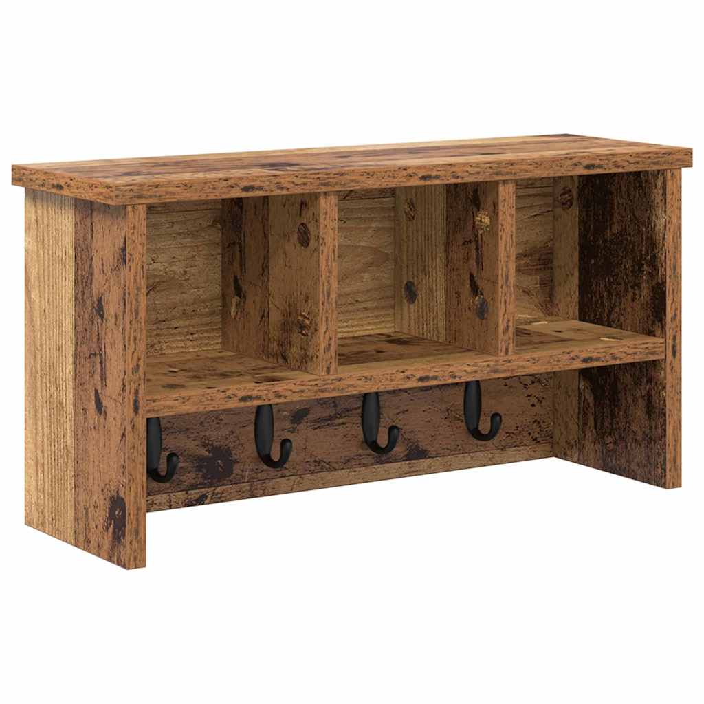 vidaXL Wall-Mounted Coat Rack Old Wood 50 x 16 x 26 cm Engineered wood