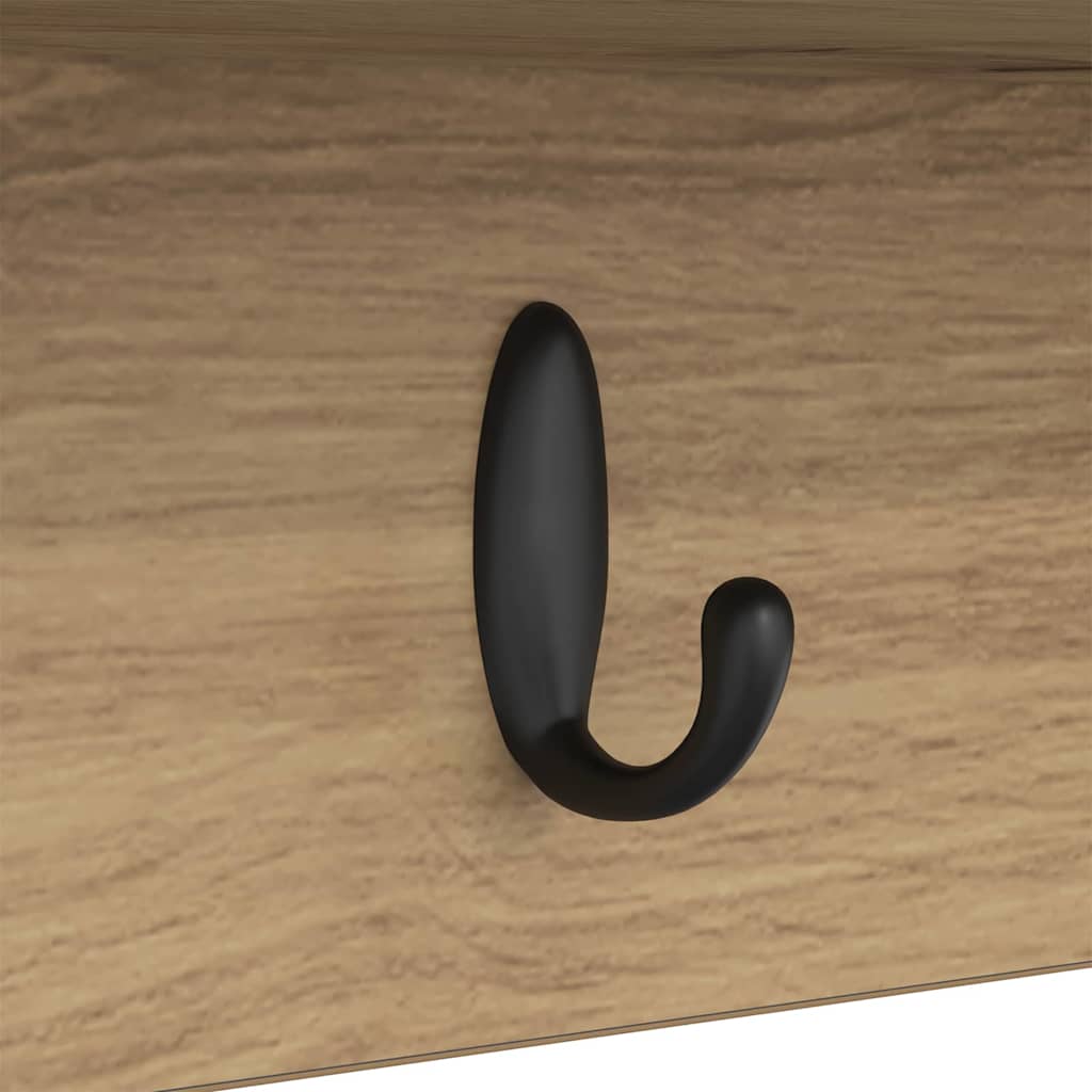 vidaXL Wall-Mounted Coat Rack with Shelf Artisan Oak 50 x 16 x 26 cm