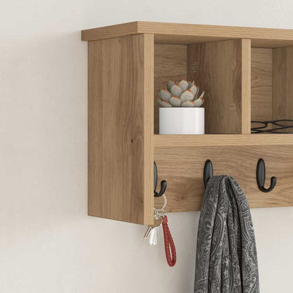 vidaXL Wall-Mounted Coat Rack with Shelf Artisan Oak 50 x 16 x 26 cm