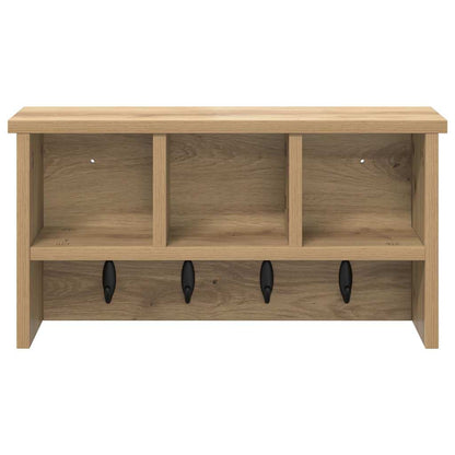 vidaXL Wall-Mounted Coat Rack with Shelf Artisan Oak 50 x 16 x 26 cm