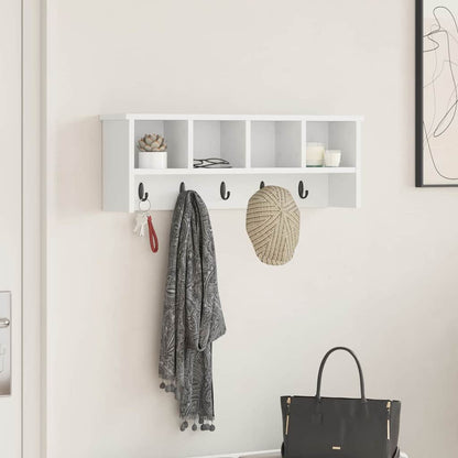 vidaXL Wall-Mounted Coat Rack Wall-Mounted White 75 x 16 x 26 cm