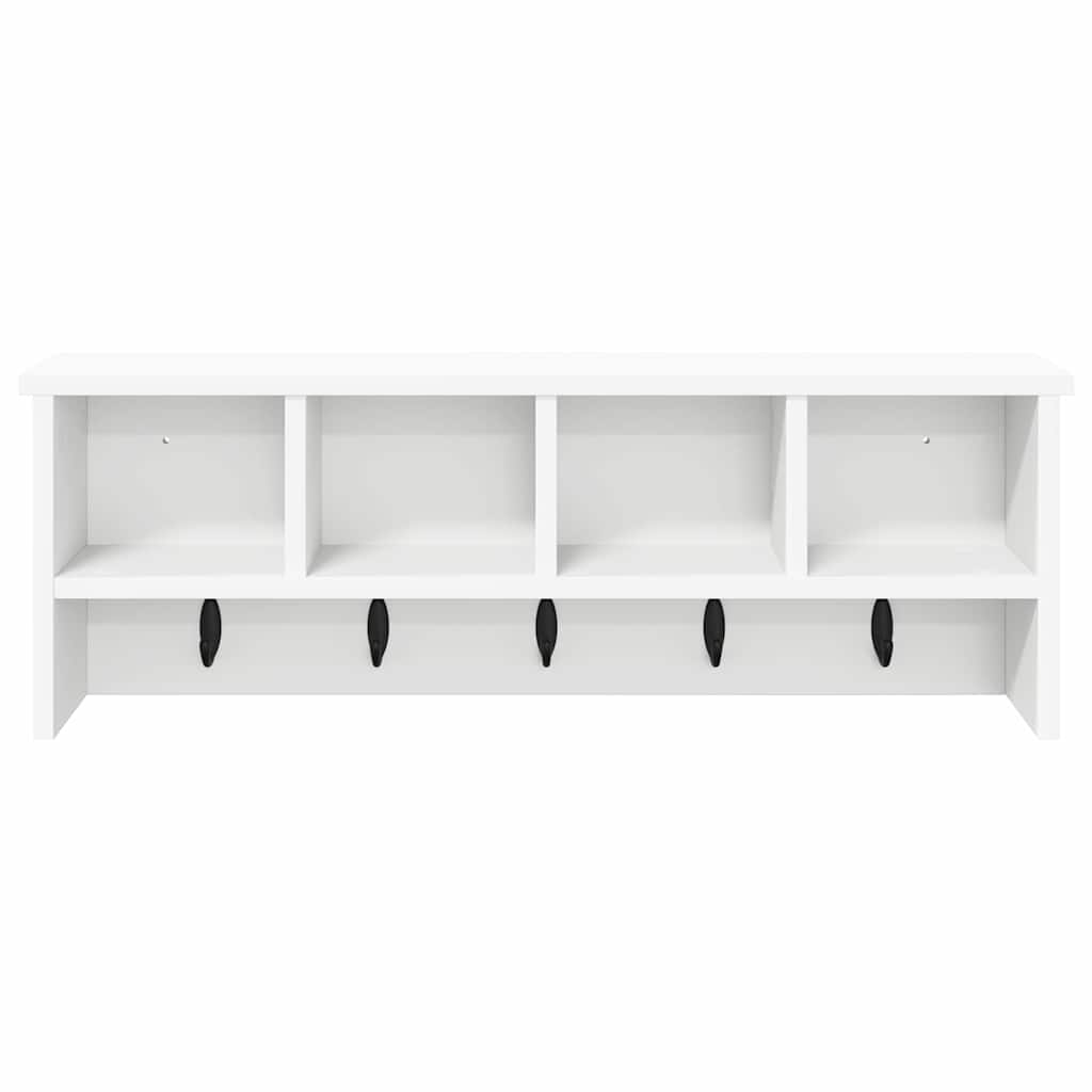 vidaXL Wall-Mounted Coat Rack White 75 x 16 x 26 cm Engineered wood