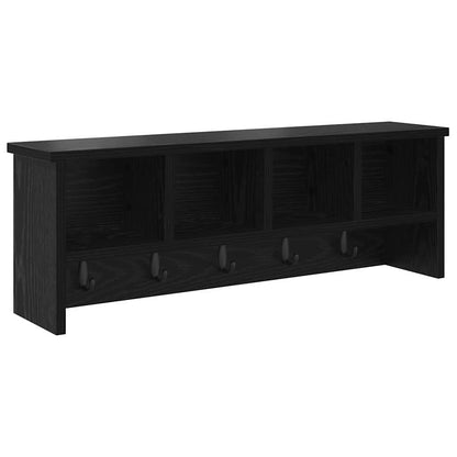 vidaXL Wall-Mounted Coat Rack with Shelf Black Oak 75 x 16 x 26 cm
