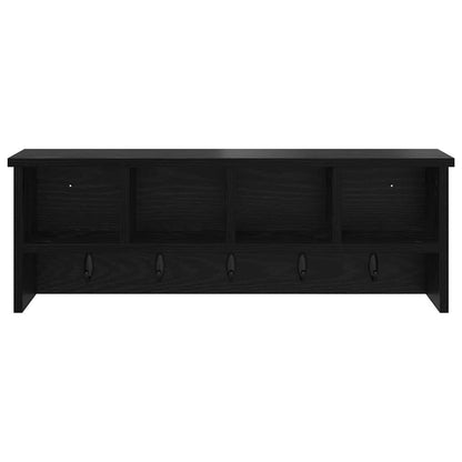 vidaXL Wall-Mounted Coat Rack with Shelf Black Oak 75 x 16 x 26 cm