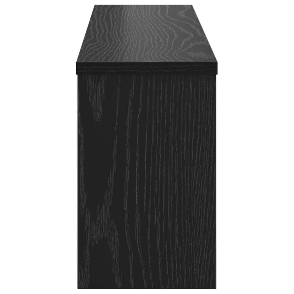 vidaXL Wall-Mounted Coat Rack with Shelf Black Oak 75 x 16 x 26 cm