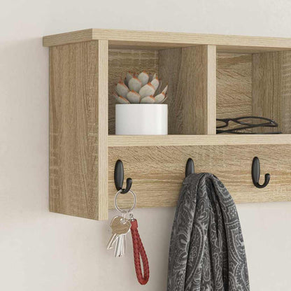 vidaXL Wall-Mounted Coat Rack with Shelf Sonoma Oak 75 x 16 x 26 cm