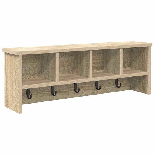 vidaXL Wall-Mounted Coat Rack with Shelf Sonoma Oak 75 x 16 x 26 cm