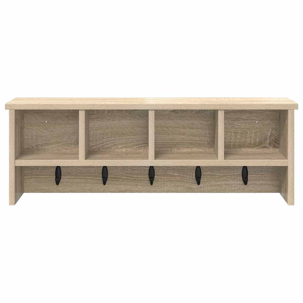 vidaXL Wall-Mounted Coat Rack with Shelf Sonoma Oak 75 x 16 x 26 cm