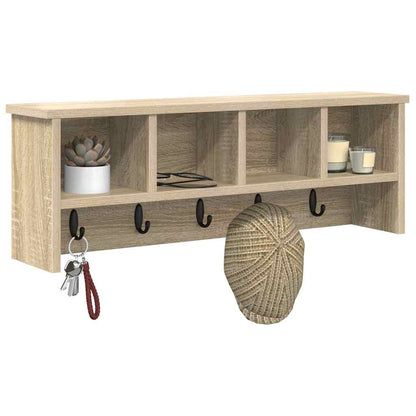 vidaXL Wall-Mounted Coat Rack with Shelf Sonoma Oak 75 x 16 x 26 cm