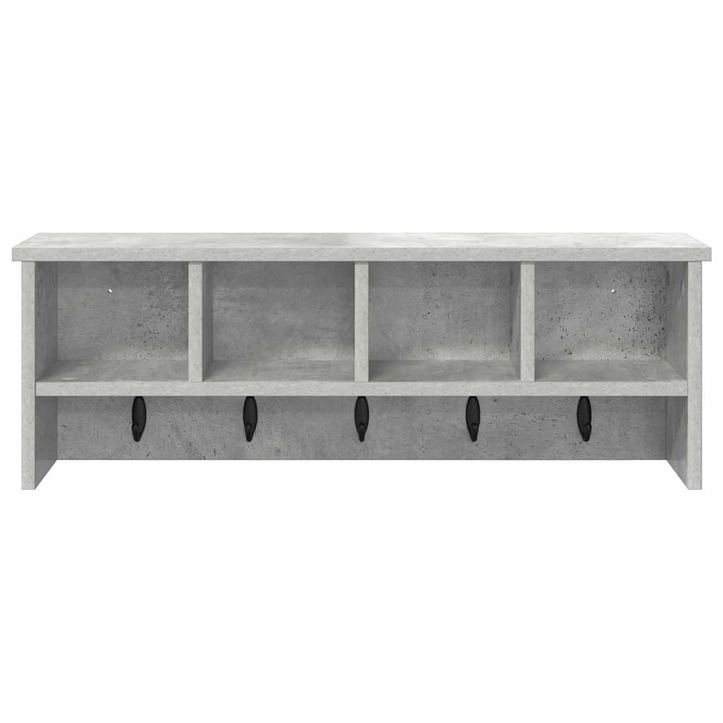 vidaXL Wall-Mounted Coat Rack with Shelf Concrete Grey 75 x 16 x 26 cm