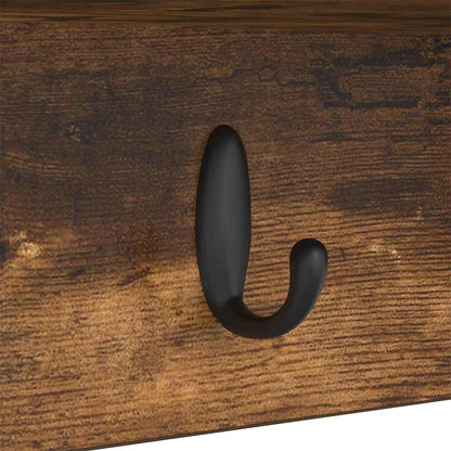 vidaXL Wall-Mounted Coat Rack with Shelf Smoked Oak 75 x 16 x 26 cm