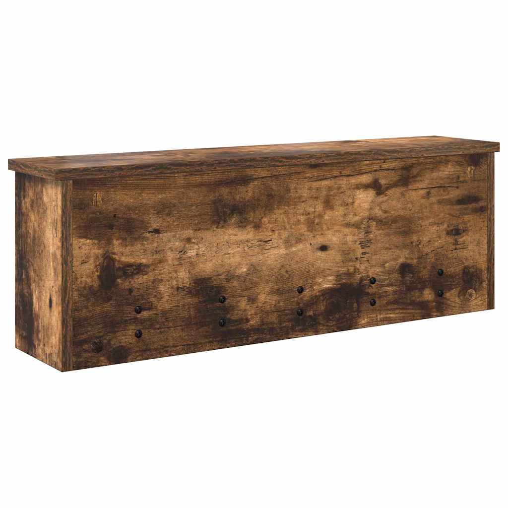 vidaXL Wall-Mounted Coat Rack with Shelf Smoked Oak 75 x 16 x 26 cm