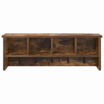 vidaXL Wall-Mounted Coat Rack with Shelf Smoked Oak 75 x 16 x 26 cm