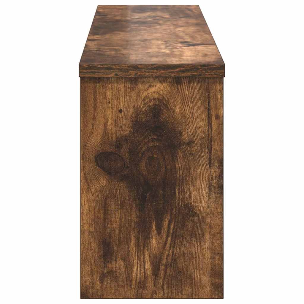 vidaXL Wall-Mounted Coat Rack with Shelf Smoked Oak 75 x 16 x 26 cm