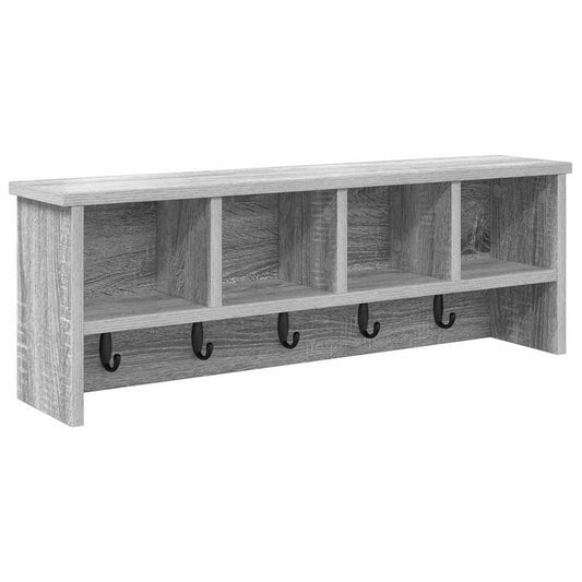 vidaXL Wall-Mounted Coat Rack with Shelf Grey Sonoma 75 x 16 x 26 cm