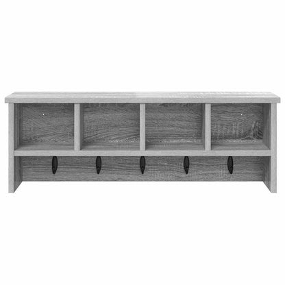 vidaXL Wall-Mounted Coat Rack with Shelf Grey Sonoma 75 x 16 x 26 cm