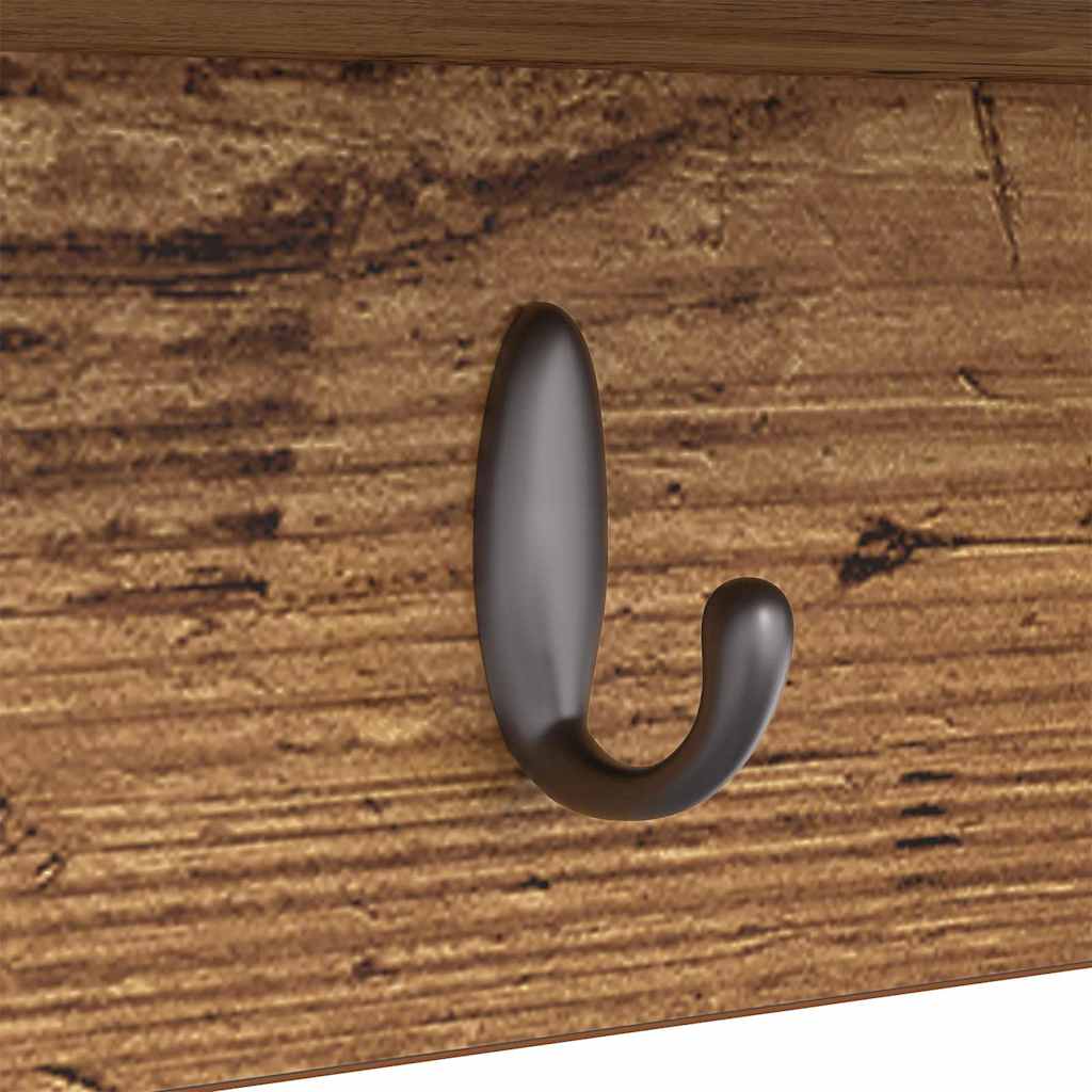 vidaXL Wall-Mounted Coat Rack Old Wood 75 x 16 x 26 cm Engineered wood