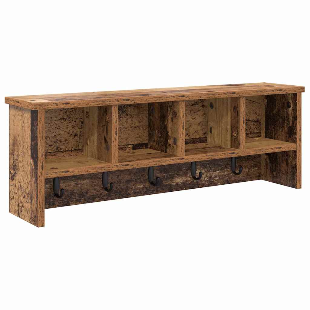 vidaXL Wall-Mounted Coat Rack Old Wood 75 x 16 x 26 cm Engineered wood